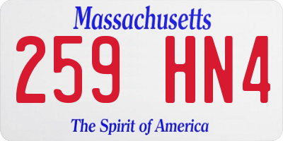 MA license plate 259HN4