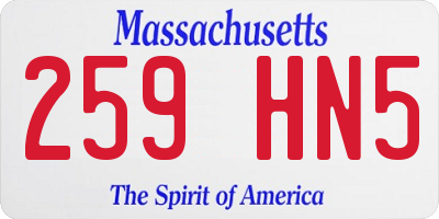 MA license plate 259HN5