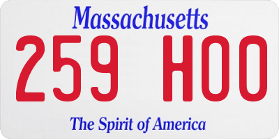 MA license plate 259HO0