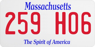 MA license plate 259HO6