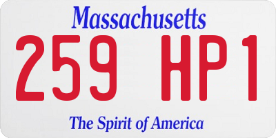 MA license plate 259HP1