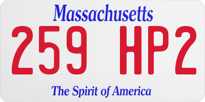 MA license plate 259HP2