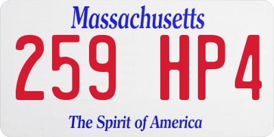 MA license plate 259HP4