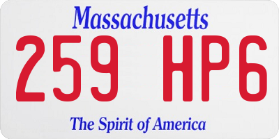 MA license plate 259HP6