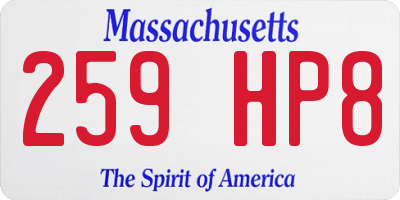 MA license plate 259HP8