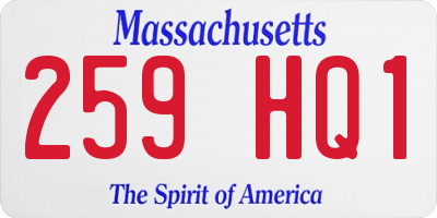 MA license plate 259HQ1