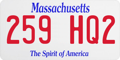 MA license plate 259HQ2