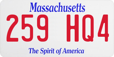 MA license plate 259HQ4
