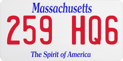 MA license plate 259HQ6