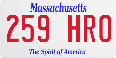 MA license plate 259HR0