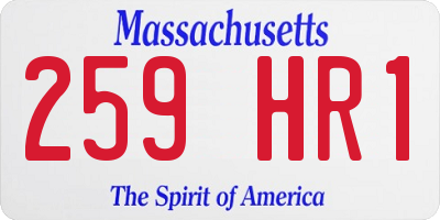 MA license plate 259HR1