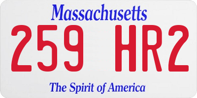 MA license plate 259HR2