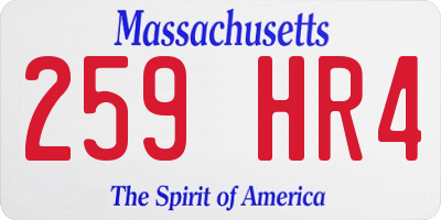 MA license plate 259HR4