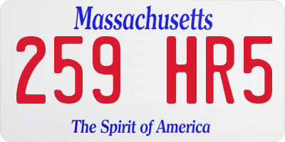 MA license plate 259HR5