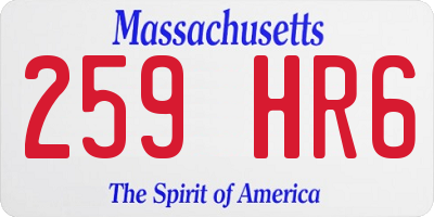 MA license plate 259HR6