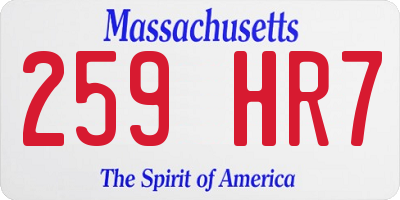 MA license plate 259HR7