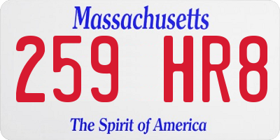 MA license plate 259HR8