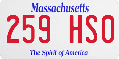 MA license plate 259HS0