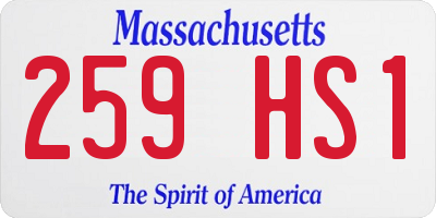MA license plate 259HS1