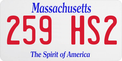 MA license plate 259HS2
