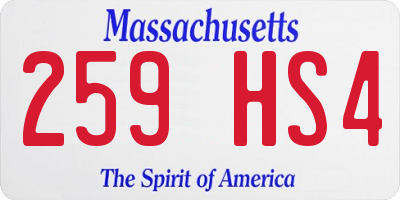 MA license plate 259HS4