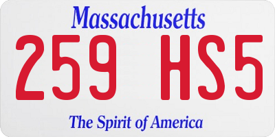 MA license plate 259HS5