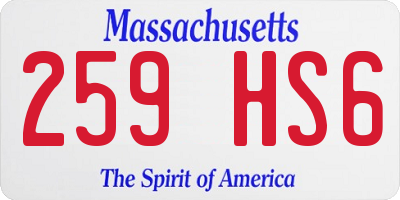 MA license plate 259HS6
