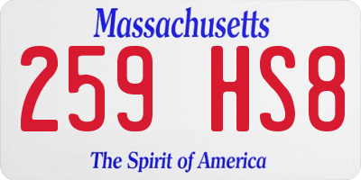 MA license plate 259HS8