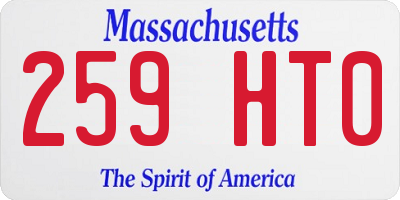 MA license plate 259HT0