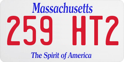 MA license plate 259HT2