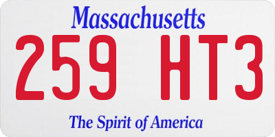 MA license plate 259HT3