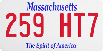 MA license plate 259HT7