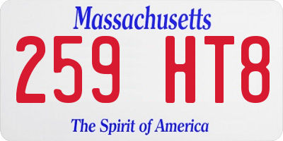 MA license plate 259HT8