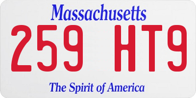 MA license plate 259HT9