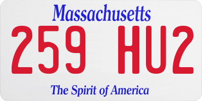 MA license plate 259HU2