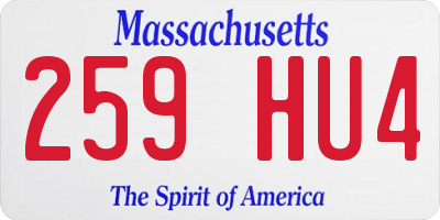 MA license plate 259HU4