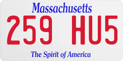MA license plate 259HU5