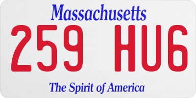 MA license plate 259HU6