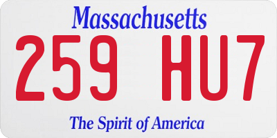 MA license plate 259HU7