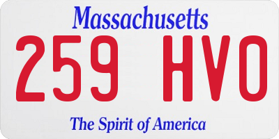 MA license plate 259HV0