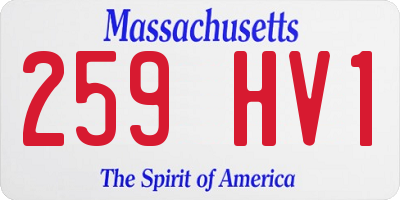 MA license plate 259HV1