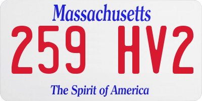 MA license plate 259HV2