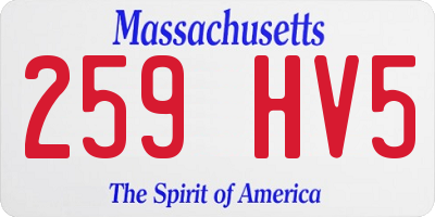MA license plate 259HV5