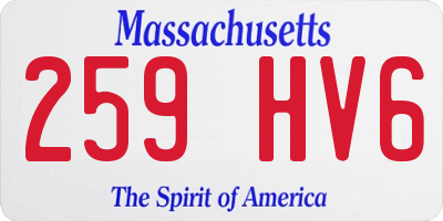 MA license plate 259HV6