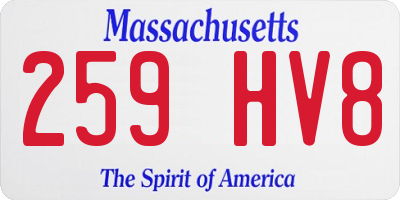 MA license plate 259HV8
