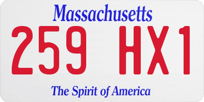 MA license plate 259HX1