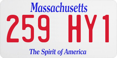 MA license plate 259HY1