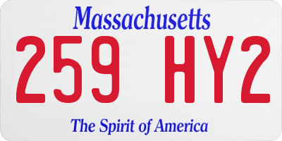 MA license plate 259HY2