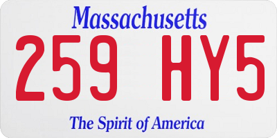 MA license plate 259HY5