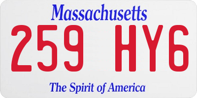 MA license plate 259HY6